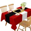 2026 Christmas Table Cloths Red Christmas Tree Printed Waterproof Oilproof for Home Ornament Xmas New Year Christmas Decoration