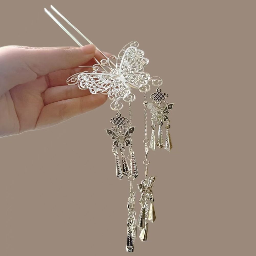 Metall Ethnischer Stil Kopfschmuck Antike Hanfu Haarstäbe Schmetterling Quaste Haarnadel Kostüm Kopfschmuck