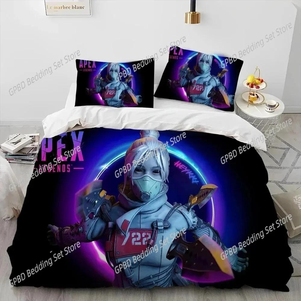 

3D Print A-Apex Legends Bedding Set 3D Printed Suitable For Bedroom Duvet Cover Set With Pillowcases Kids Home Textile EU Single(135*200cm)3pcs