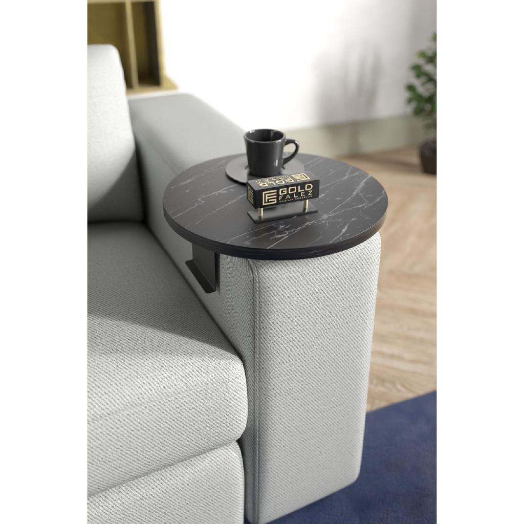 Side Table Adjustable Tray Decorative Modern Tray Sofa Table Walnut