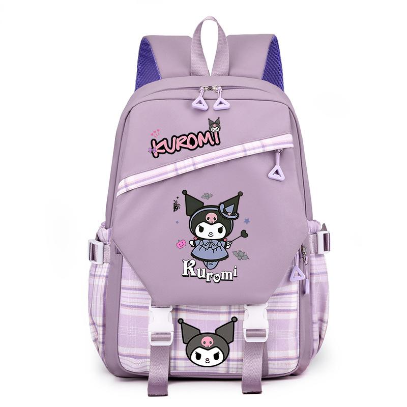 Cool Lomi Kuromi Backpack Student Schoolbag Anime Cartoon Print Junior High School High School Large Capacity Schoolbag