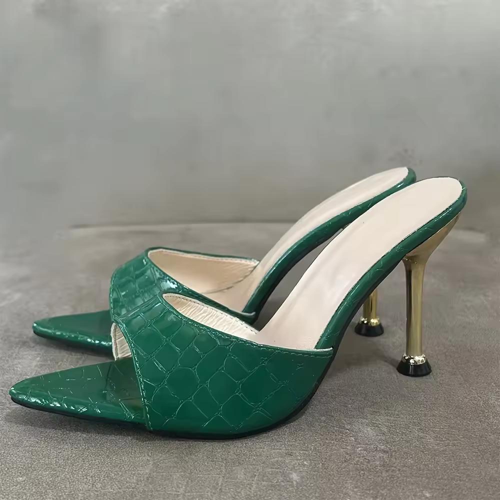 Damen Sommer Sandalen mit offenen Zehenspitzen und hohen Absätzen: Elegante Riemchensandalen mit dünnen Absätzen