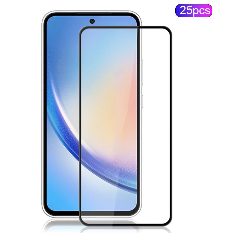 

MOCOLO 25Pcs For Samsung Galaxy A35 5G/A55 5G Screen Protector Full Glue Silk Printing Tempered Glass Film,Black As Shown A