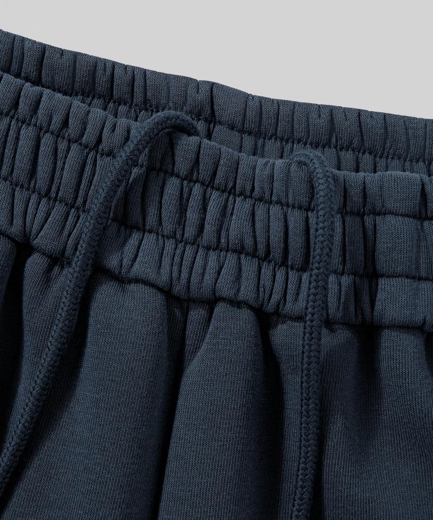 Beodeonteu (Fleece-Lined) Vintage Washed Diagonal Cut Line Sweatpants [Navy]