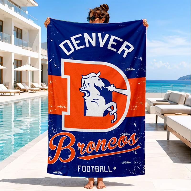 Denver Broncos Logo Strandtuch, Schnelltrocknend, Pflegeleicht, Geeignet für Fitness und Strandurlaub, Sport-Essential