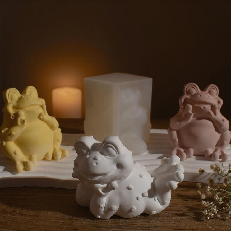Flexible Frogs Shaped Silicone Mould With Detailed Texture Ideal For Handmade Candle Soaps Craft Easy Demolding