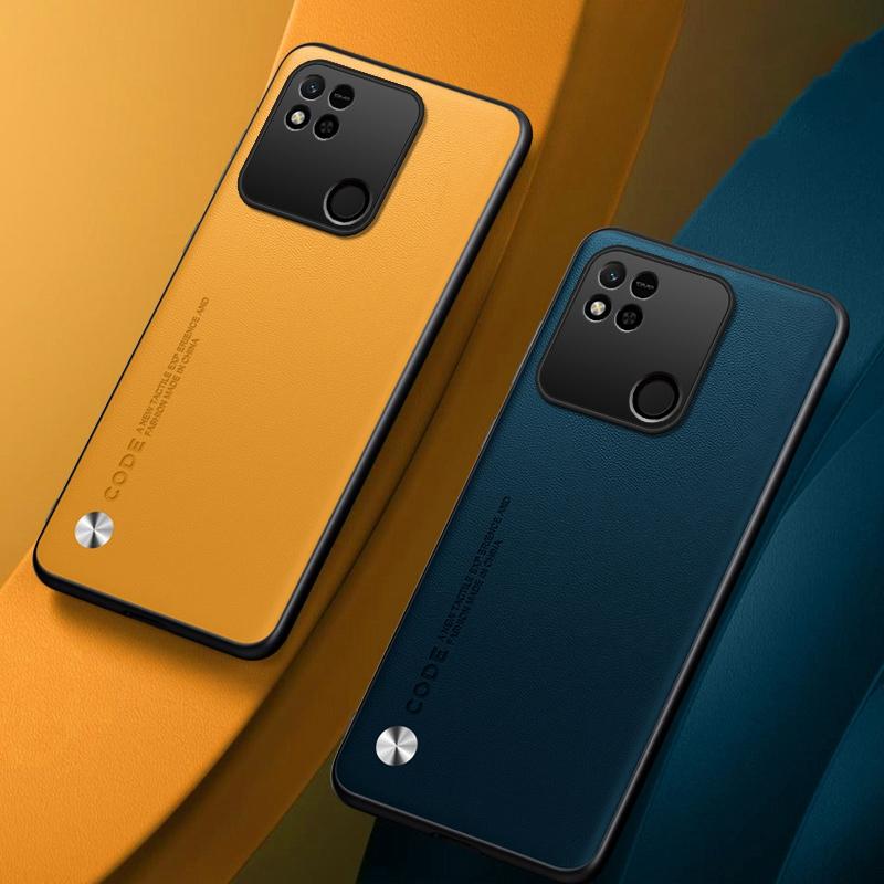 Luxury PU Leather Case For Xiaomi Redmi 10A 10C Back Cover Matte Silicone Shockproof Full Protection Phone Case For Redmi 9C NFC