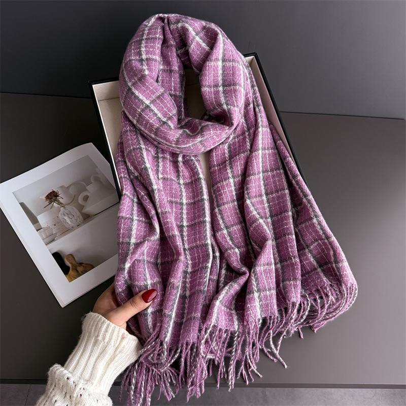 

Luxury Fashion Plaid Designer Winter Scarf Men Women Imitation Cashmere Shawl Wrap Outdoor Blanket Pashmina Tassel Warm Lady 200cmX68cm