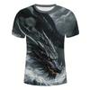 2025 Summer Fashion O-Collar 3d Printed Dragon Pattern Digital Printed T-Shirt Casual Personality Street Plus Size Loose Top