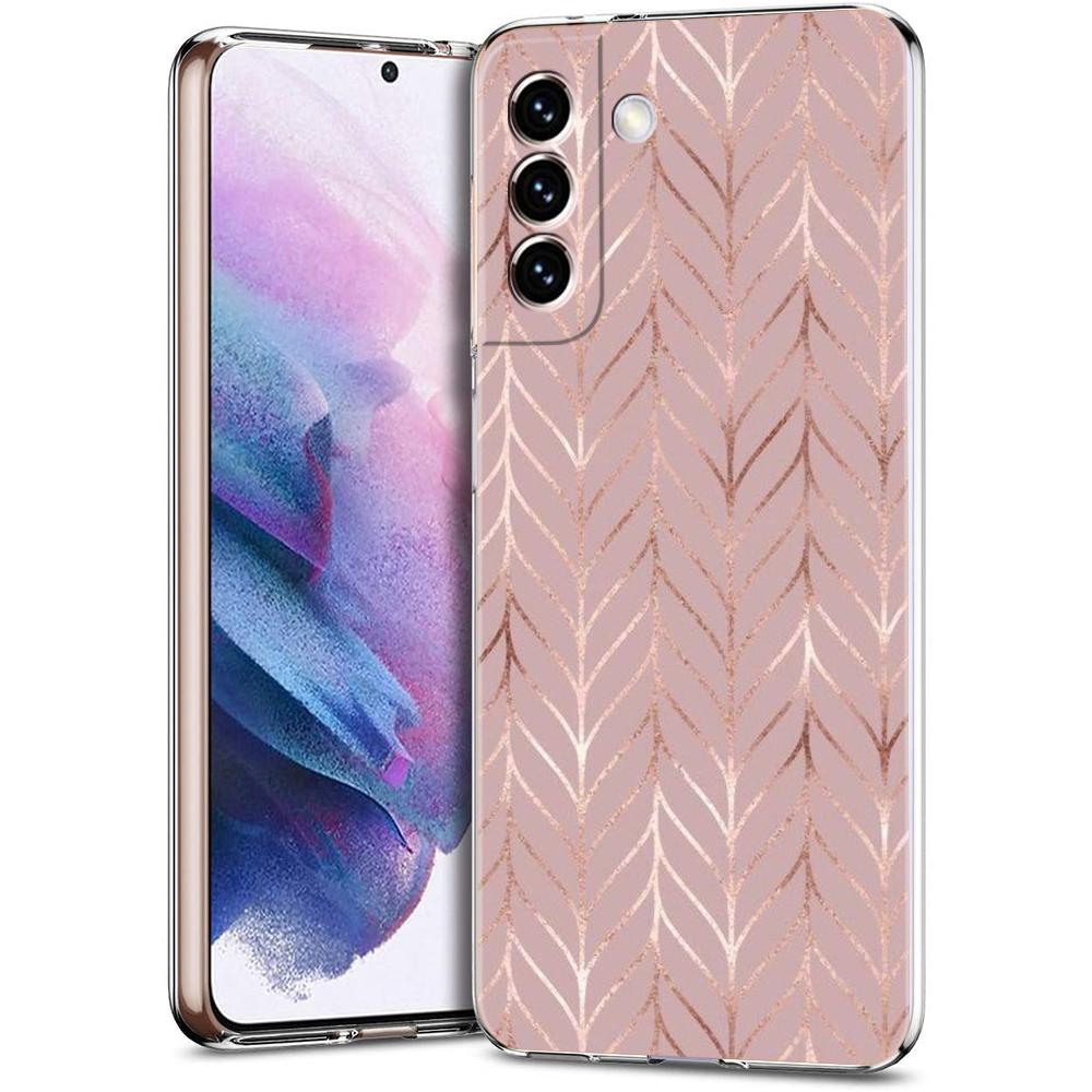 Gold Rose Love Heart Phone Case For Samsung Galaxy S24 Ultra S23 FE S22 S20 S21 5G S10 S9 Plus S10E S8 Soft Silicone Clear Cover