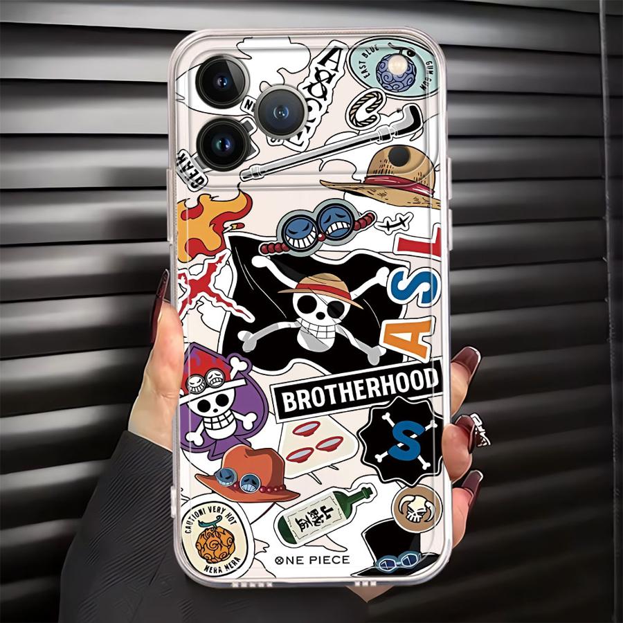 

O-One P-Iece Luffy Logo Soft Phone Cover Case for iPhone 17 Pro Max XS Max 16 XR 13 Pro 11 Air 14 Plus 15 12 Mini 7 8 iPhone 12 Pro Max