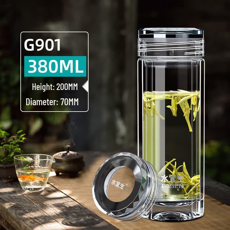 Portable Double-Layer Glass Tea Cup
