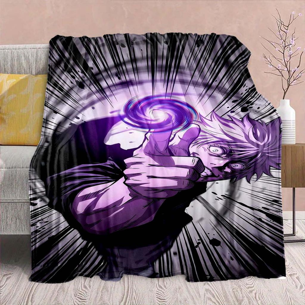 Jujutsu Kaisen Anime Flannel Blanket - Soft Warm Perfect for Sofa, Bedding Camping Travel Office Home Decor -QJY