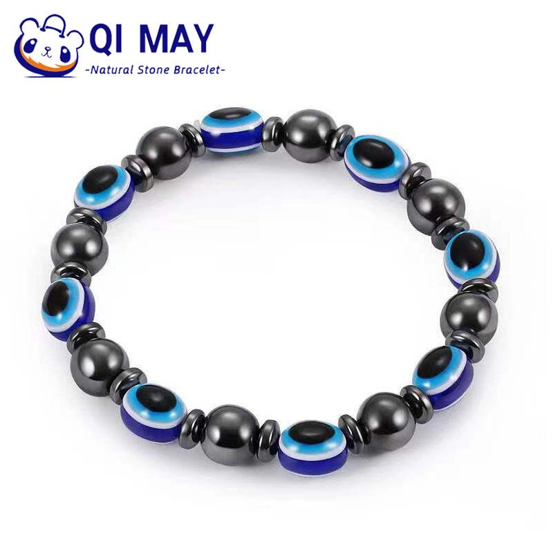 

Магнитный браслет из натурального гематита для женщин и мужчин, браслет из бусин, регулируемый браслет, ювелирное изделие, подарок