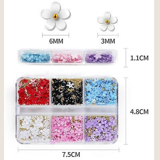 HyunA Style 3D Floral Nail Art Accessories — New Trendy Resin Five-Petal Flower Design