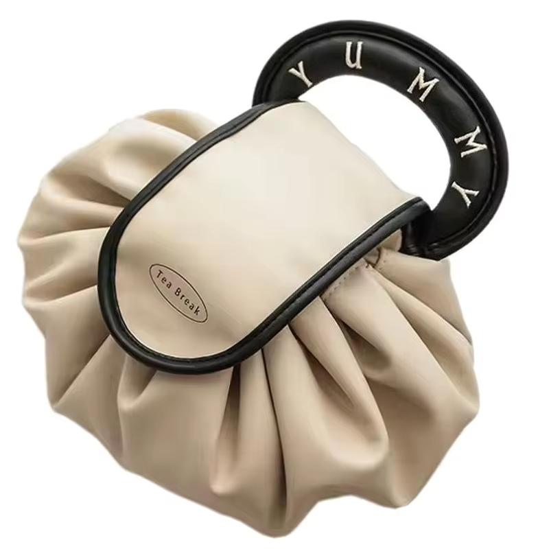 Geantă portabilă de machiaj pentru uz zilnic Moda femei Genți de toaletă de călătorie de mare capacitate pentru doamne Geantă de depozitare cosmetice cu cordon