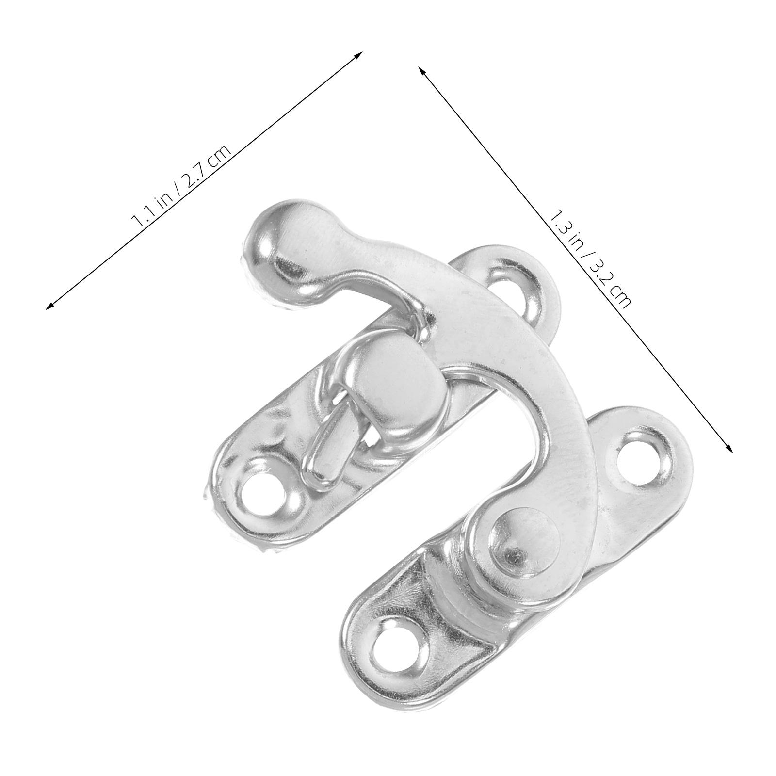 

6pcs Vintage Box Latch Lock Horn Hook Hasp Toggle Catch Metal Clasp For Jewelry Cabinet Toolbox Wine Gift Case Storage срібний