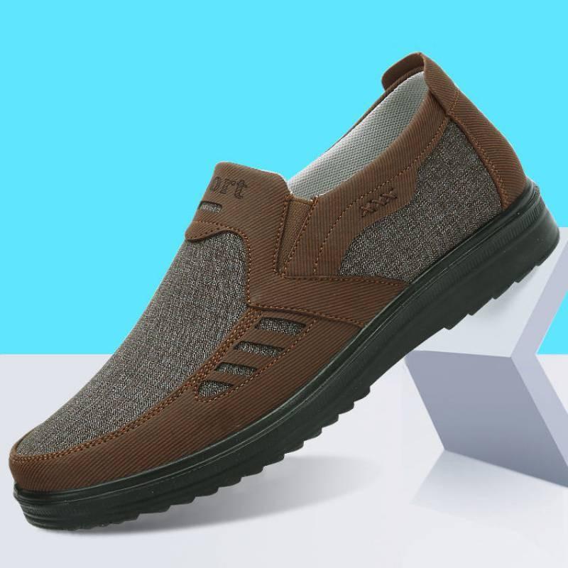 Men's Shoes Spring and Autumn New Old Beijing Cloth Shoes Light and Comfortable Non-slip One-pedal Medium and Old Large Size Casual Shoes