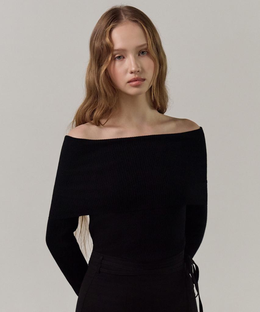 ELLIOTI Fold Neck Knit Ts_3Color