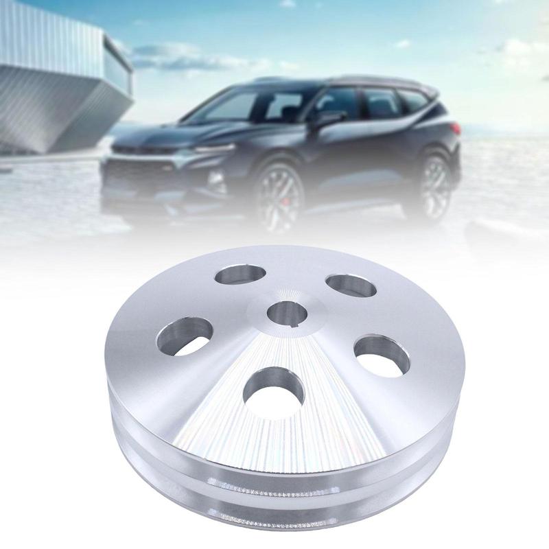 Chrome Double Groove Steering Pump Pulley Replacement Spare Part Durable Aluminum Alloy for Chevrolet Hydraulic System Repair
