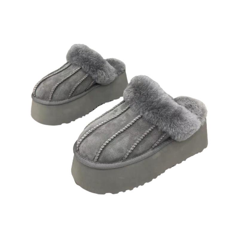 Winter-Schneestiefel neu matt aufgeschüttelt verdickt Fell integriert dicke Sohle Flaum schleppend warm Baumwolle