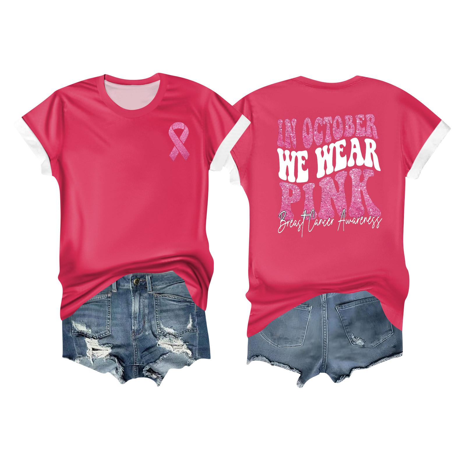 

Женская повседневная футболка с коротким рукавом с принтом ленты на груди XL красный