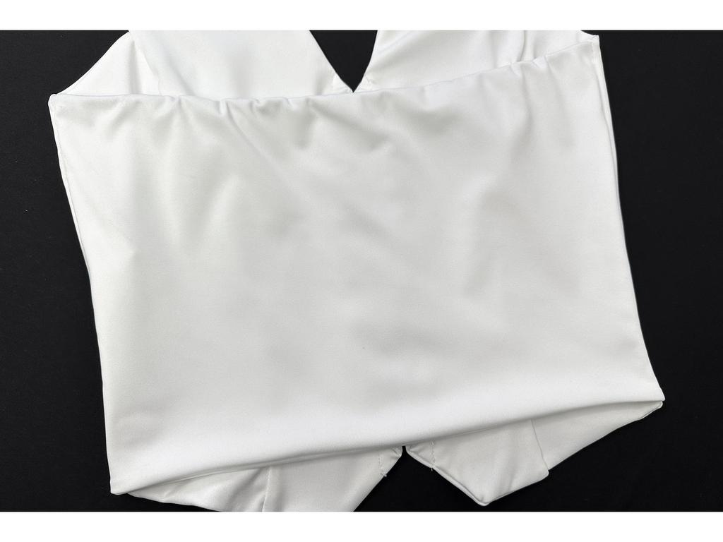 Europäischer & Amerikanischer Stil Damen Neckholder V-Ausschnitt Rückenfreies Crop Top