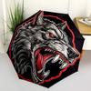 1pc Wolf Head Fashionable Automatic Opening/Closing Folding Umbrella with 8 Bones, Windproof Portable, Daily Use039