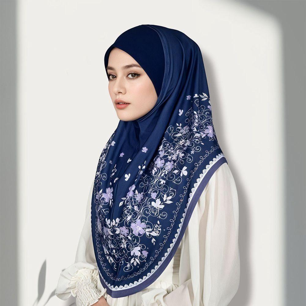 Breathable Printed Arab Lady Headscarf Adjustable Hijab Head Wrap Women