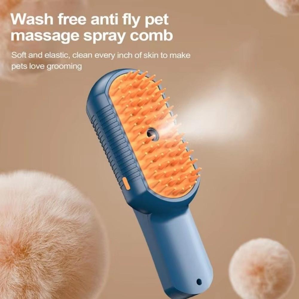 One Button Pet Cleaning Spray Comb Steam Spray Function Cat Massage Comb  Pet Grooming Tool