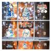 1pc Gold Powder Ice and Snow Santa Claus Glass Stickers Shop Window Decoration Atmosphere Electrostatic Stickers, Christmas