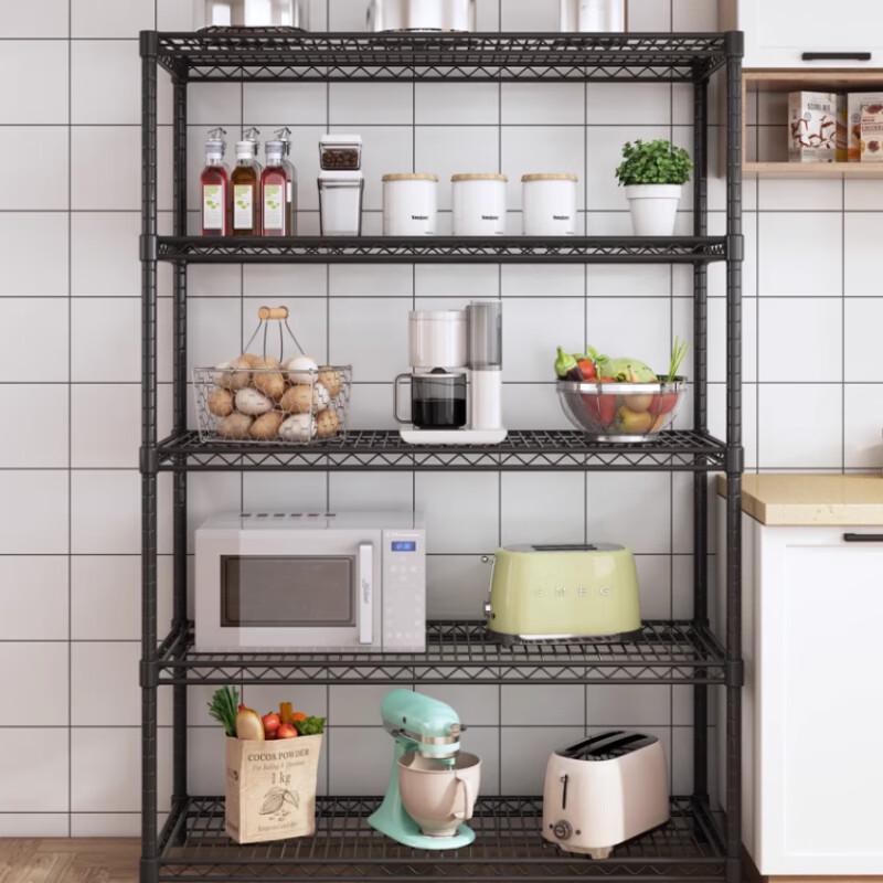 

Beifu 5-Tier Black Carbon Steel Kitchen Storage Shelf