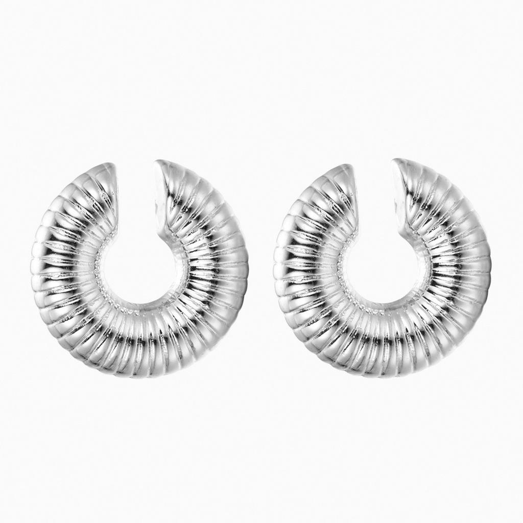 4Pcs Exaggerated Circle C-Shaped Large Ear Clip for Women Simple Chunky Gold Plated Thick Earrings Set Fashion Jewelry Gifts New