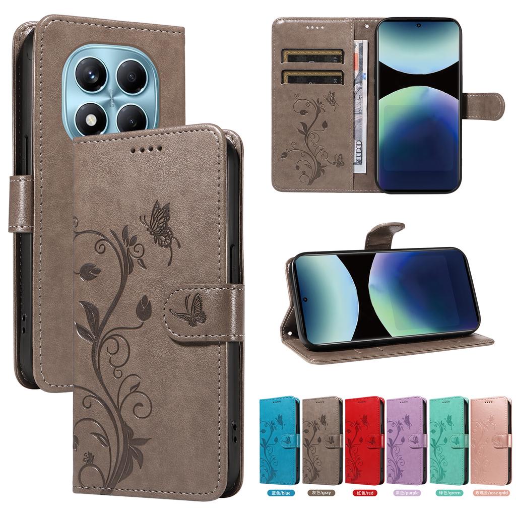 Butterfly Flower Vine Wallet Bags Flip Cover For Xiaomi Redmi Note 11 12 13 14 Pro Plus 5G 4G 12S 14S Magnetic Leather Case