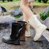 Women's medium and high rain shoes rain boots waterproof, non-slip and warm fishing work four-season boots takeaway rubber shoes water boots