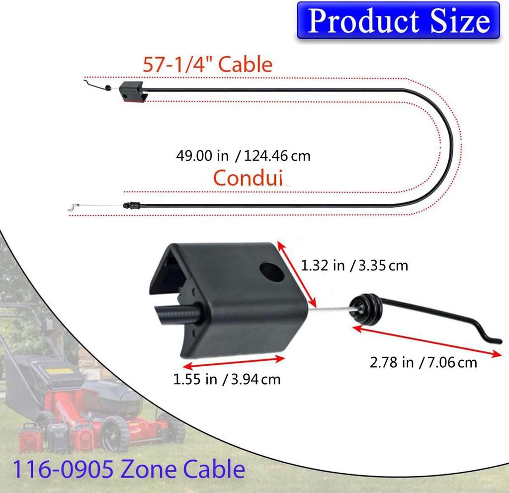 Durable Steel Replacement Cable For Lawn Mowers Heavy Duty Construction Ensures Longevity