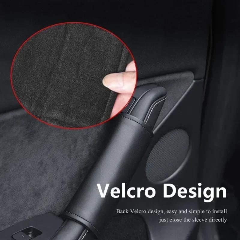 Door Inner Handle Protector Cover for Tesla Model 3 Model Y Juniper 2026 Leather Door Handle Gloves Car Interior Accessories
