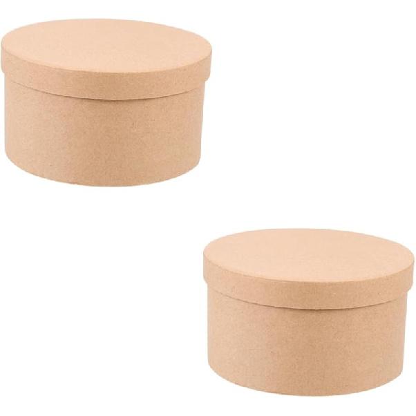 5 Pack Round Kraft Paper Cookie Boxes with Lids Cake Boxes Desserts Packaging Containers for Cupcakes, Candy,Muffin and Chocolate, 5.51x5.51x2.95