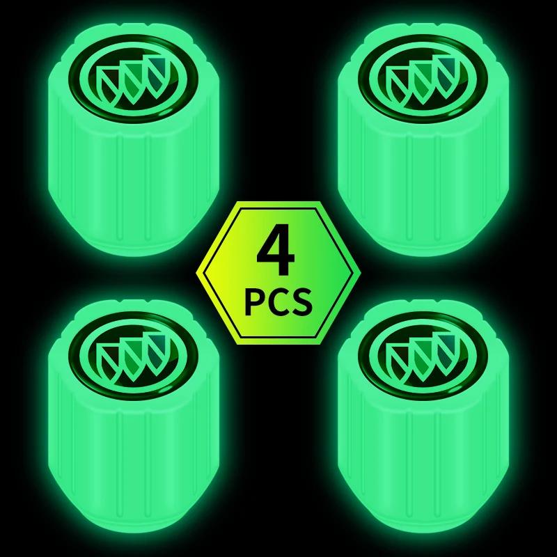 

4pcs Luminous Car Tire Valve Caps Fluorescent Night Glow Decor For Buick Century Excelle XT Envision Excelle GT Verano Envista