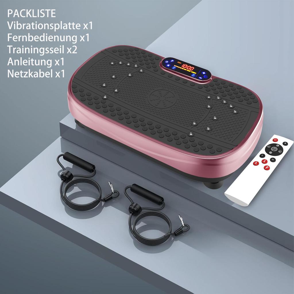Vibration Plate Training Device, Whole Body Training Fitness Platform, with Resistance Bands for Home Training Equipment with Speed Control