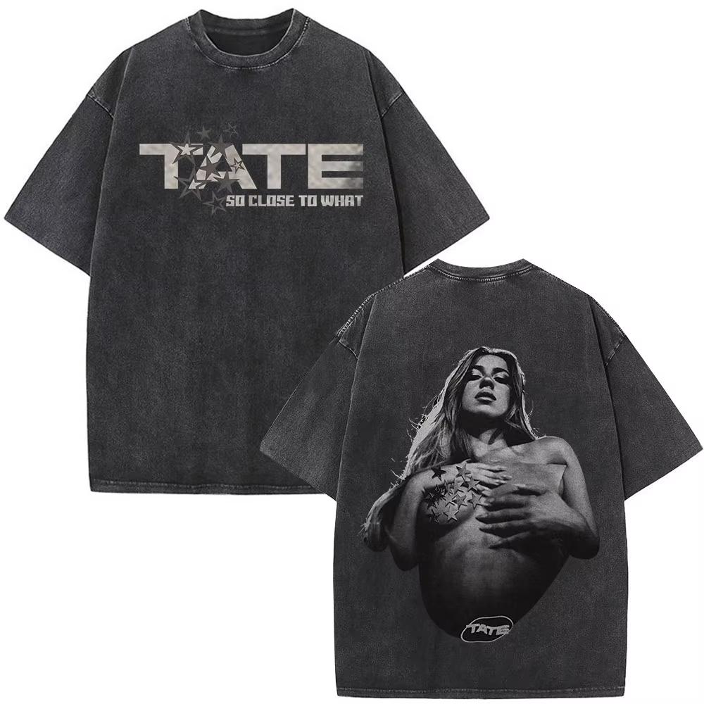 

Tate McRae So Close To What Album Tour Washed Tshirt Men Women Cotton Short Sleeve Summer Vintage T Shirt Tops Fans Gift 2XL