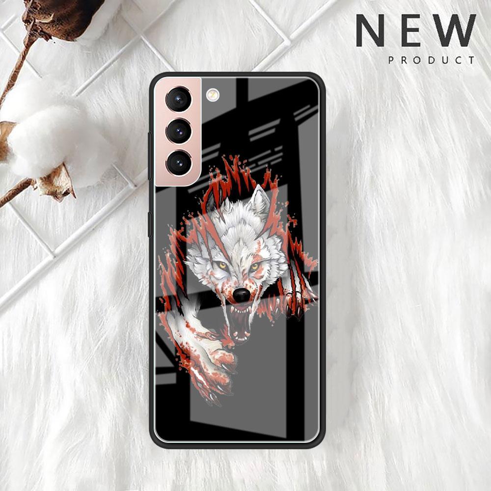 Husă de Sticlă cu Animal Tigru Pentru Samsung Galaxy S22 S20 FE S21 Plus Husă Telefon S10 5G S9 Note 20 Ultra 10 Lite Carcasă