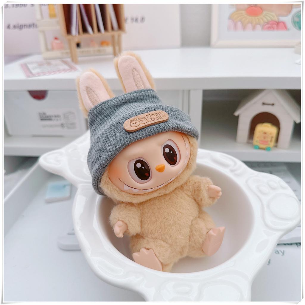 17cm Labubu Medvěd Ležérní Bunda Oblečky pro Panenky - Roztomilé Plyšové Svrchní Oblečení pro Pullip Blythe OB11 BJD, Kawaii Medvědí Kabát