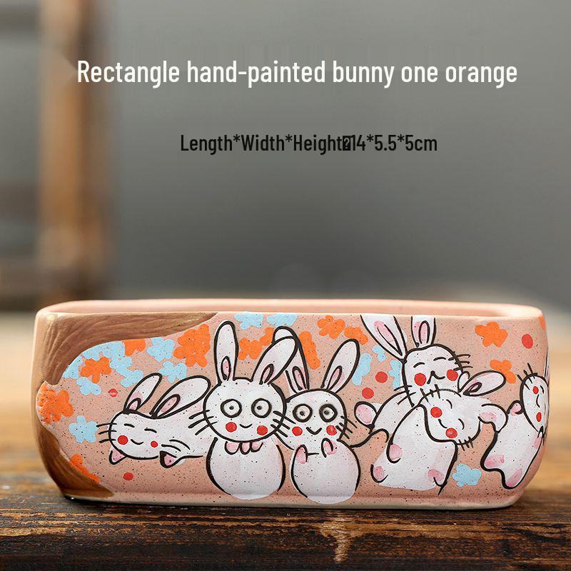 Creative Cartoon Frog and Bird Ceramic Plant Pot – Unique Gardening Decor