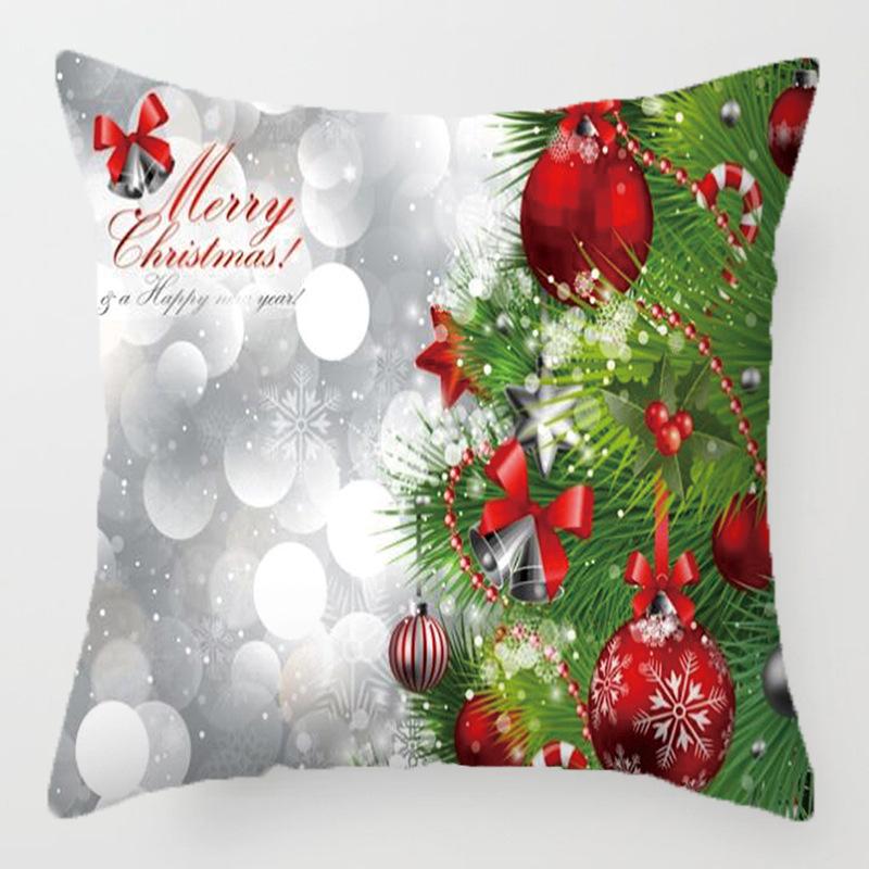 Christmas Golden Cartoon Throw Pillow Cover With Short Plush Print For Living Room Sofa Decoration Cushion Cover Pillow Covers
