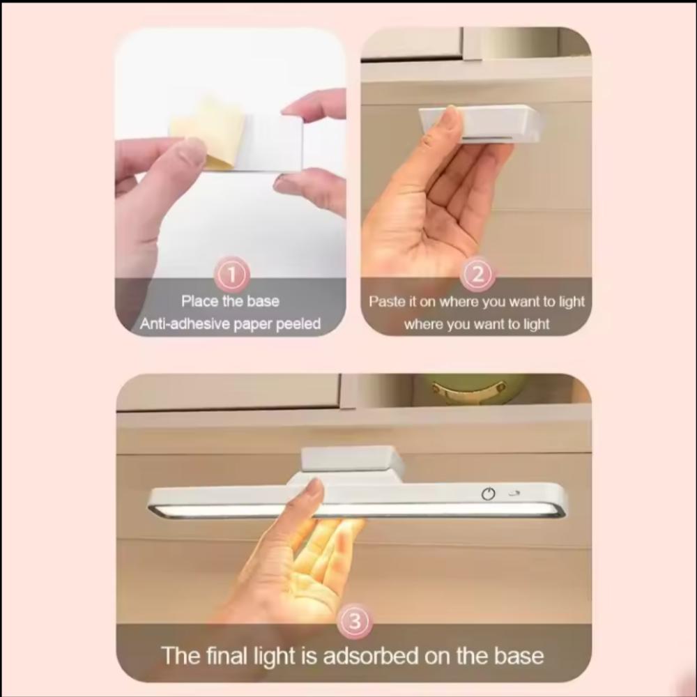LED USB Rechargeable Creativity Study Reading Touch Desk Lamp Stepless Dimming Hanging Bedroom Magnetic Night Lamp Book Light