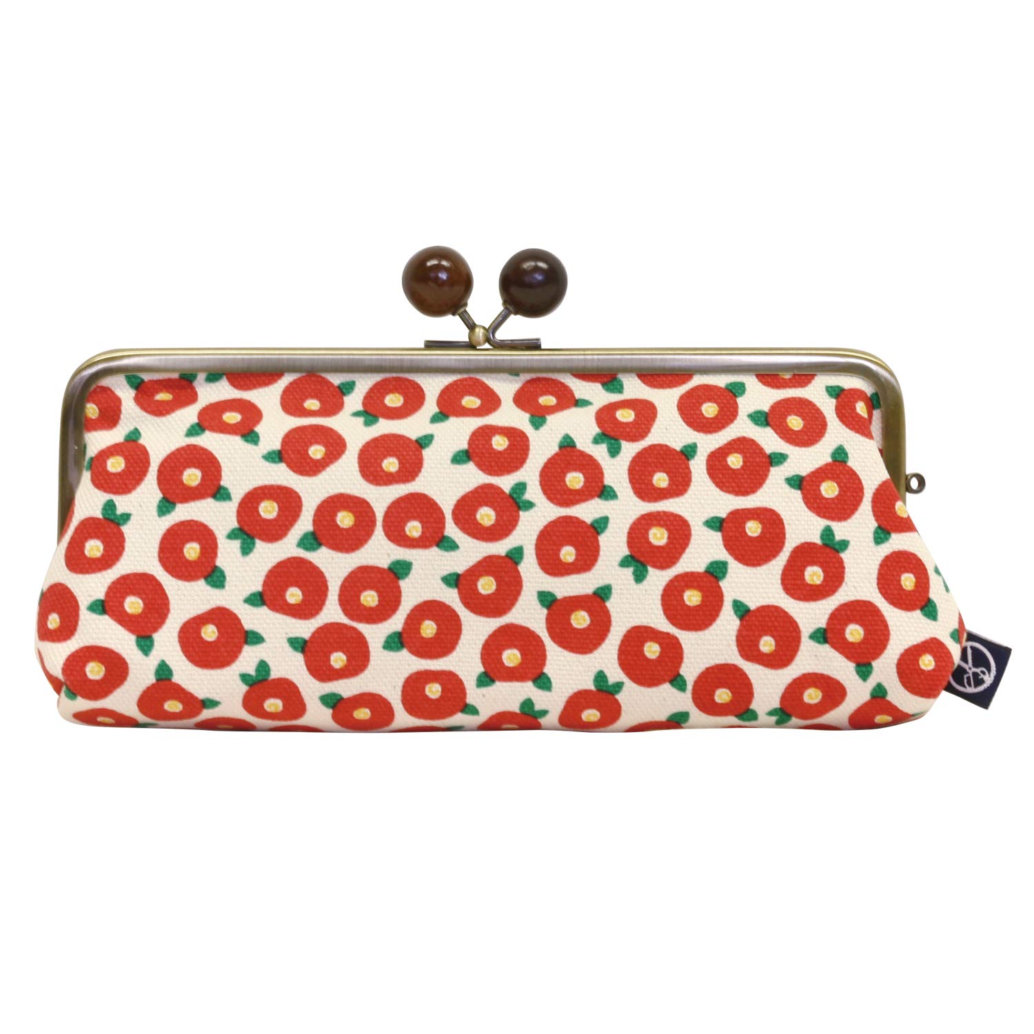 [Maeda Senko] [Серия японских цветов Goshiki Hanpu-do] Горизонтальная косметичка 6,3 дюйма с застежкой-молнией, Маме-Цубаки (камелия)