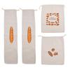 Linen Bread Bags Reusable Drawstring Large Washable Storage Food Accessories Home Unbleached Kitchen Organizer