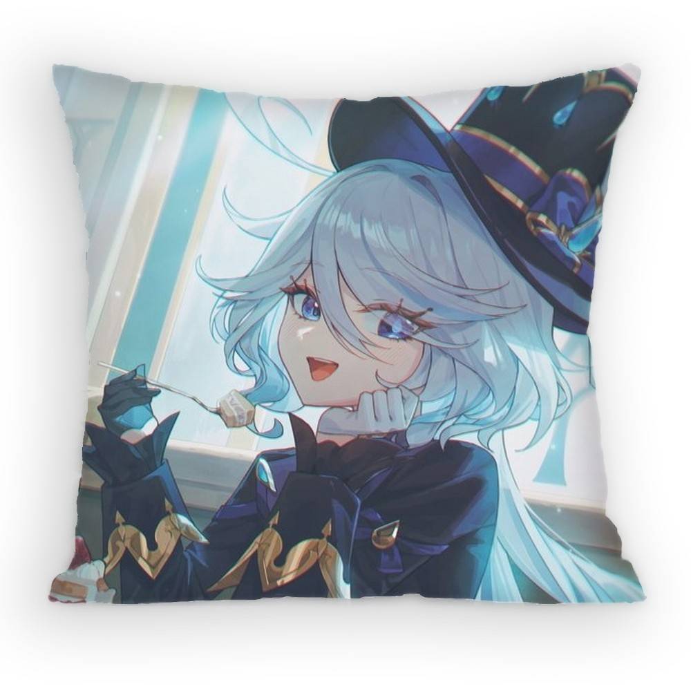 Hydro Archon of Fontaine Furina Pillow Case Antidustmite Pillowcase Invisible zipper silky short plush Sofa cushion cover