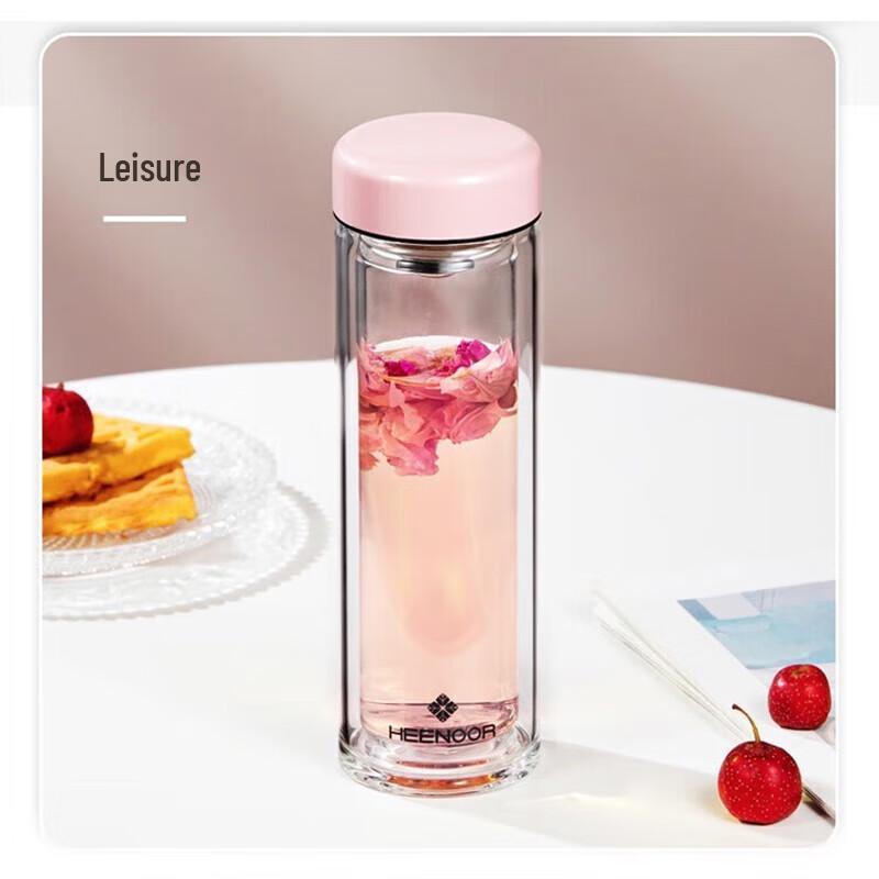 Xino N-6565 Double Wall Glass Tea Infuser Bottle